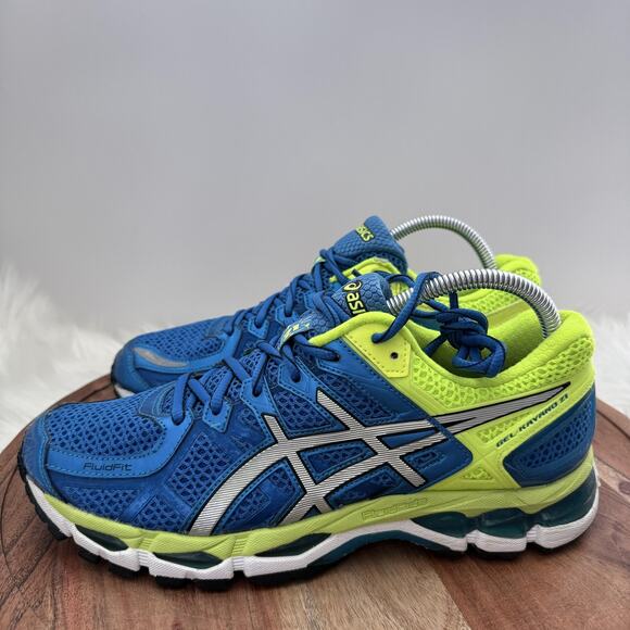 ASICS Gel-Kayano 21 Running Shoes Mens Size 8.5 Blue Neon Yellow Sneakers T4H2N - Picture 3 of 14